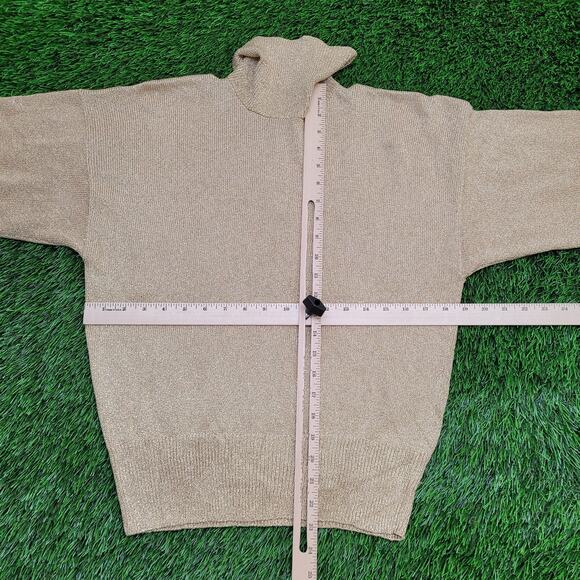 Vintage 80s MOD 1/4 Zip Sweater Womens Medium 19x23 Cropped - Picture 5 of 11